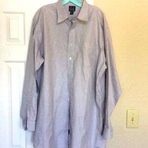 Jos A Bank, LS, grey/white pinstripe